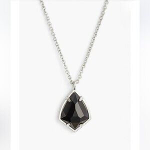 Kendra Scott 'Cory' Black/Silver Semiprecious Stone Pendant Necklace